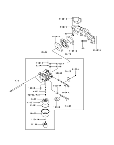Kawasaki Fr730v-As05 Carburetor Diagram and Parts List for Z-FORCELZ54 (17AIDAGC-17AIDAGC010)(2014) Cub Cadet Lawn Tractor